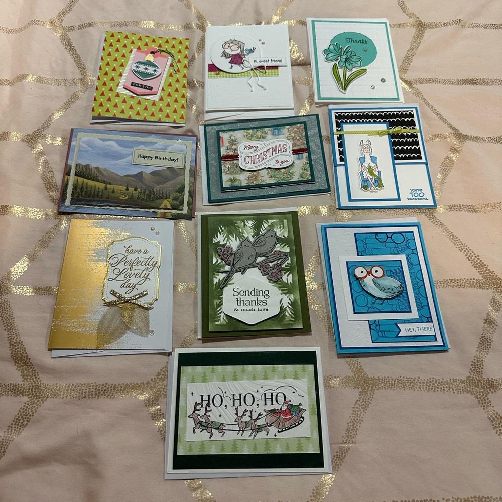 Handmade Assorted Greeting Cards Set - 10 cards
